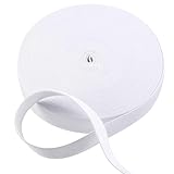 平ゴム 弾性ゴム 4仕様 ホワイト/ブラック 2色 裁縫用高弾性バンド ズボンリペア用 手芸裁縫 DIYプロ仕様 (20mm幅×10m ホワイト)