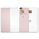 (ケラッタ) プレイマット 折りたたみ リバーシブル 赤ちゃん 1級防音 防水 厚手 (ピンク×ホワイト,200×140cm)