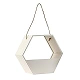 B Baosity 家　装飾　メタル　六角形　ストレージシェルフ　壁　ハンギング　フラワーポット　全2色2サイズ - ホワイト, L