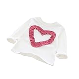 ALLAIBB ベビー Tシャツ 長袖 キッズ ロングｔシャツ 女の子 春 秋 心柄 可愛い 赤ちゃん トップス 普段着 size 110 (ホワイト)