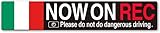 セイワ(SEIWA) 車用 マグネットステッカー ドライブレコーダー フラッグメッセージサインNOW ON REC イタリア IMP052 1枚入り 録画中 注意喚起 カー用品