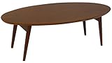 オーバルテーブル (ブラウン) 【折れ脚・折りたたみ式/突板使用/天然木・木製】