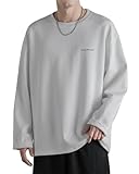 [JHIJSC] tシャツ メンズ 長袖 春 シンプル 綿 無地 ゆったり おしゃれ 大きいサイズ (M, ホワイト)