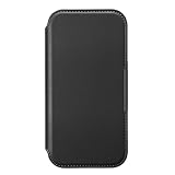 iPhone16e 用 ガラスフリップケース ケース 手帳型 カード収納 マグネット ストラップホール 背面ガラス ブラック PG-25KGF01BK