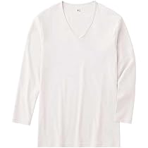 Amazon | [グンゼ] Tシャツ YG NEXTRA 長袖 Vネック 9分袖 綿100
