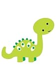 Wallmonkeys WM119211 Cute Little Green Cartoon Dinosaur Peel and Stick Wall Decals (60 in H x 42 in 
