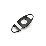 All Metal Construction Infinite Zig-Zag Ripple Carving Black Cigar Cutter/Scissor with 2 Blades [並行輸