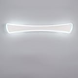 LED、ミラーヘッドライト、ミラーライト、ウォッシュライト、バスルームウォールライト、ベッドルームミラーキャビネットメイクアップライト、シンプルモダン、防水防塵ミラー、角型（白） ( Size : L