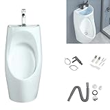 セラミック製男性用小便器 洗面台と蛇口付き浴室用小便器 トイレ 便器 2 In 1 小便器 壁掛け式小便器 男性用トイレ小便器こぼれ防止 商業用小便器 尿ダイバーター、 バー KTV トイレ小便器 冷温水蛇口、排水付属品付き幼稚園、家庭、ショッピングモールなどで使用可能(B)