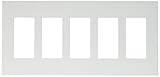 Leviton mnw50-fbw 5-gang 5 NarrowデバイスモネWallplate、フィンBrokenオフ、ポリカーボネート、スナップオンマウント、ホワイト