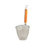 Water & Wood Wooden Handle Stainless Steel Kitchen Ware Dumplings Noodles Mesh Strainer 5.3 x 4.9 by