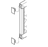 LIXIL 新日軽　木樹脂フェンスJ8型　エンドキャップ（4個入）　［横スリット］　【リクシル】　【木調フェンス　柵】 　ミディアムブラウンP