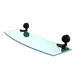 Allied Brass 433/18-BKM 18' x 5' Beveled Glass Shelf Matte Black [並行輸入品]