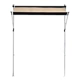 ブラウン/オーニング 日よけ シェード Cool Awning 200 幅200cm 日よけスクリーン よしず 伸縮アーム オーニング 日よけ つっぱり 窓 全面シェード サンシェード UVカット