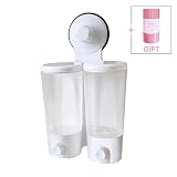 Wall Mount Manual Soap Dispenser Double Liquid Shampoo Shower Gel Dispenser