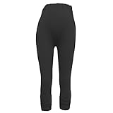 マタニティ専用　夏用のシルクタッチ5分丈/7分丈美脚レギンス/FREE　XL　大きいサイズ (7分丈くしゅくしゅ/XL, ブラック)