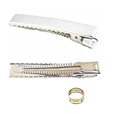 【Za-Bi (ザ-ビ) 】ヘア クリップ シルバー 60mm 15個 ピン 金具 パーツ 土台 髪留め ヘアアクセサリー DIY ハンドメイド まとめ買い 業務用 大人 子供/クリップ シルバー15個