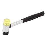 DealMux 8.7 Inch Length Nonslip Handle Double Head Rubber Mallet Hammer Hand Tool