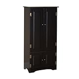 Target Marketing Systems Tall Storage Cabinet with 2 Adjustable Top Shelves and 1 Bottom Shelf Black