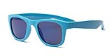 Real Kids Shades Surf Flex Fit with Mirror Sunglasses (Lens 2 Plus, Neon Blue Wayfarer) by Real Kids