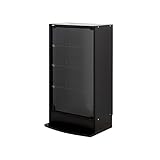 【地球家具】フィギュア 棚 新シリーズ 幅55cm ロータイプ 大きさが選べるコレクションラック LED兼用 [耐震 鍵付]（ロータイプ、中型（奥行29cm）、ブラック）