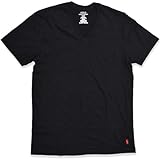 ポロ・ラルフローレン Tシャツ RL66 Vネック 半袖 無地 メンズ M BLACK×RED [並行輸入品]