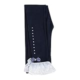 MyMei　子供服　パンツ　レギンス　綿　子供　ベビー　キッズ　女の子　ガールズ　可愛い　おしゃれ (130cm, ネービー)