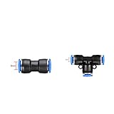 F Fityle 2点セット　エアーチューブ継手　8mm径　空気圧コネクタ ジョイント　クイックリリース　