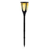 ソーラートーチランプ75LED調整可能な高さのシミュレーション火炎屋外の防水自動オン/オフ簡単なインストールガーデン風景ライトブラック,1Pack