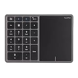 テンキー タッチパッド ワイヤレス トラックパッド Bluetooth タッチパッド、2 in 1 ワイヤレス ナンバーパッド タッチパッド 22 キー ワイヤレス BT4.2 2.4G タイプ C 充電 500mAh バッテリー テンキーパッド (アイアングレー)