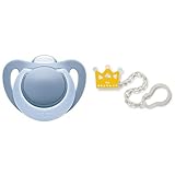 【セット買い】 NUK おしゃぶり ジーニアス2.0/L/シリコーン/ナイトブルー OCNK0250102 + NUK おしゃぶりホルダー/クラウン BCNK0010103