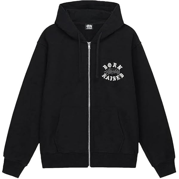 Stussy ブラック フルジップ パーカー スウェット 【公式通販】