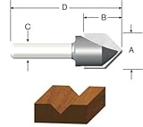 Vermont American 23120 1/2-Inch by 90-Degree Carbide Tipped V-Groove Router Bit, 2-Flute 1/4-Inch Sh
