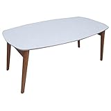 不二貿易 折れ脚オーバルテーブル コローレ 幅90cm ホワイト 96712