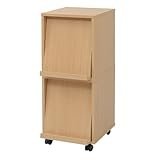 JKプラン Carmine スタッキングフラップシリーズ ディスプレイラック1P×2個組(キャスター付き） 幅37cm ナチュラル fr-051ca-2-na