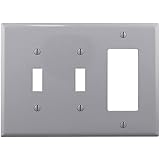 クーパー配線デバイスpj226gy Wallplate 3 G 2toggle / Deco Poly Mid GY