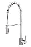 Cascada Single Handle Pull-Down Kitchen Faucet with Soap Dispenser Finish: Polished Chrome [並行輸入品]