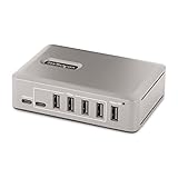 StarTech.com 10ポート USB-Cハブ - 8X USB-A/2x USB-C - セルフパワー 65W電源付き - USB 3.1 10Gbps - デスクトップ/ノートパソコンUSBハブ USB-IF認証済み 3フィートロックケーブル付き USB Cスプリッター TAA