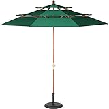 木製ガーデンパラソル「3段パラソル 270cm」【FBC】グリーン(#9879562-20010)サイズ：幅270×奥行270×高さ239.5cm