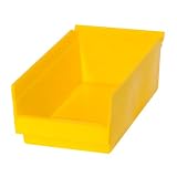 Edsal PB301 Heavy Duty Plastic Bin, 6 Width x 4 Height x 12 Depth, Yellow (Pack of 48 ) by EDSAL