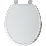 Bemis Mfg 23ec 000ラウンド成形ウッドトイレ便座、easy-clean &変更ヒンジ、ホワイトロープデザイン 1 23EC 1