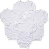 カーターズ（Carter's)【ホワイト天使の長袖肌着】男女兼用真っ白なエンジェル長袖ボディースーツ4枚セット,白ロンパース,綿タンクトップ、ボディスーツ,下着【並行輸入】