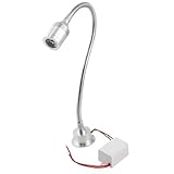 DealMuxアルミラウンドベース3W LEDスポットランプホワイトライトシルバートーン