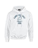 NCAA Florida Gulf Coast Eaglesマスコットブロックアーチ長袖パーカー、M、ホワイト