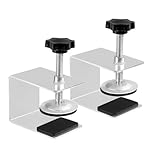 c型クランプ 2個セット デスク ブラケットクランプ 補強金物 キッチン バスルーム 寝室 棚受け金具 壁掛け 工 締付 切削 壁掛け 作業 寝室 棚 調節可 (滑り止めマット付き)