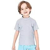 [Teddy] ラッシュガード キッズ 男の子 女の子 半袖Tシャツ 水陸両用 日焼け対策 kids392 (グレー, 140cm)