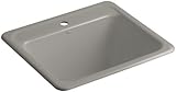 Kohler K-6663-1-K4 Glen Falls Self-Rimming Utility Sink with One-Hole Faucet Drilling, Cashmere [並行輸