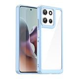 moto g66j 5G / moto g66y 5G ケース『AFINER』新型 軽量 超薄型 TPU+PC 透明 カバー 耐衝撃 衝撃吸収 指紋防止 擦り傷防止 レンズ保護 着脱簡単（ダークブルー）