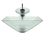 Aurora Sinks G04-Tundra-ORB-V Bathroom Ensemble with Pop Up Drain, Tundra Glass Vessel, Sink, Ring a