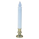 Holiday Living 9-in LEDテーパホワイトCandle withタイマーon滑り止めゴールドベース( Set of 6 )